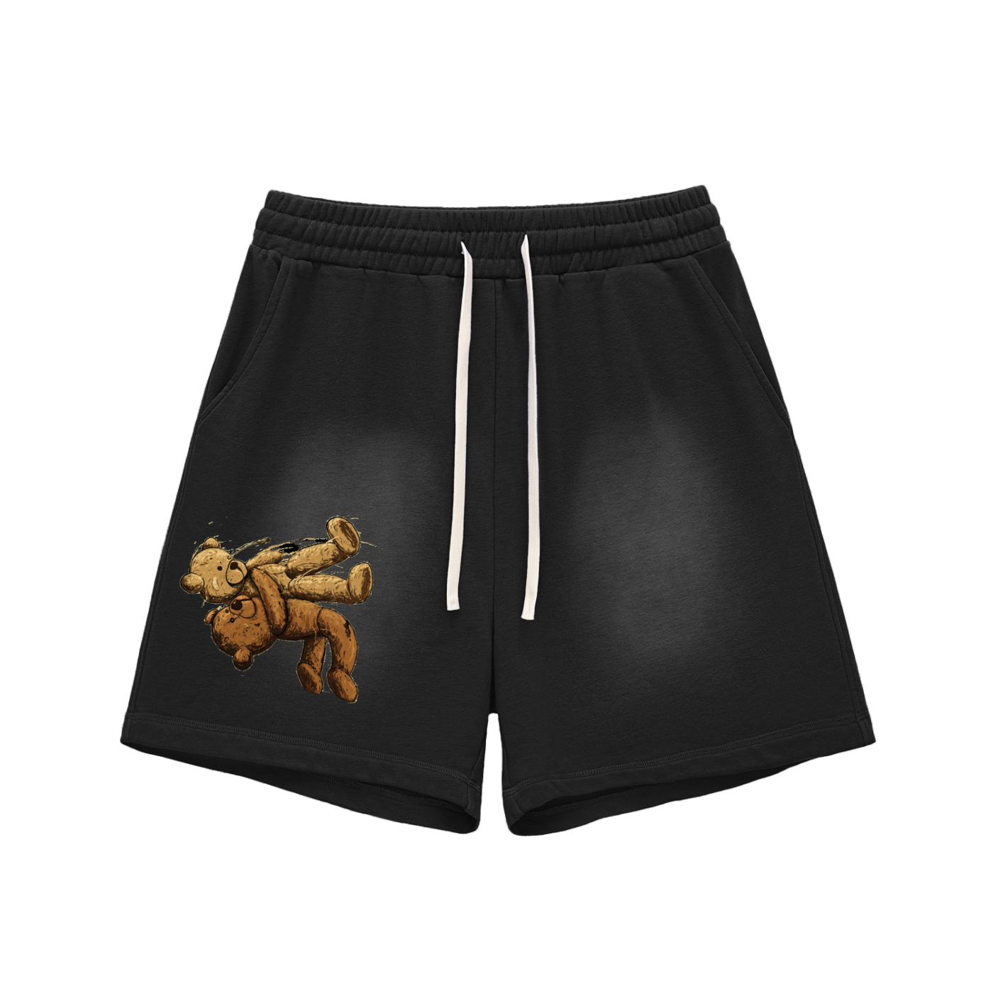 Sun Fade Raw Edge Cotton Shorts