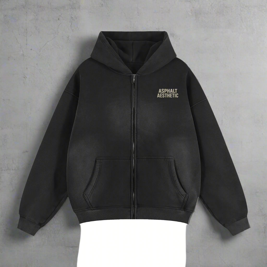 Sunfade Two-way Zipper Boxy Fleece Hoodie