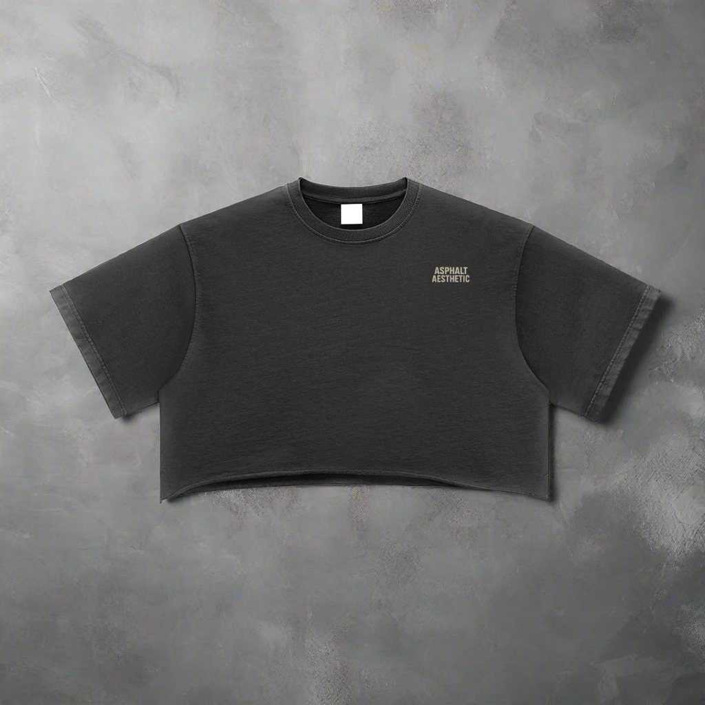 Snow Washed Raw Edge Crop Top