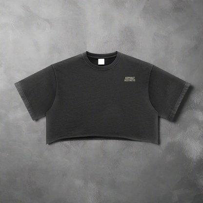 Snow Washed Raw Edge Crop Top