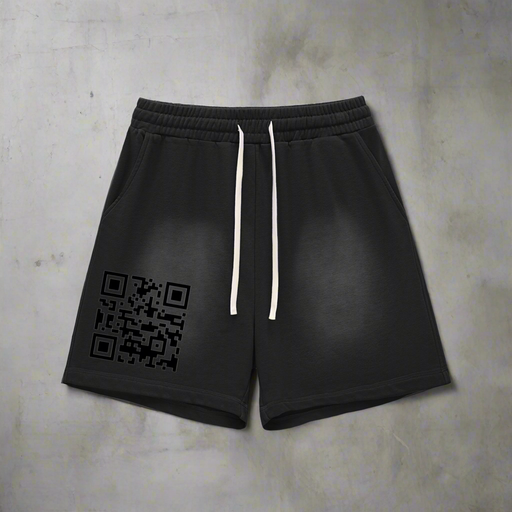 Sun Fade Raw Edge Cotton Shorts