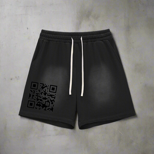 Sun Fade Raw Edge Cotton Shorts