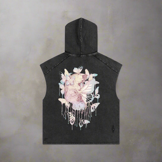 Snow Washed Boxy Hooded Tank Top