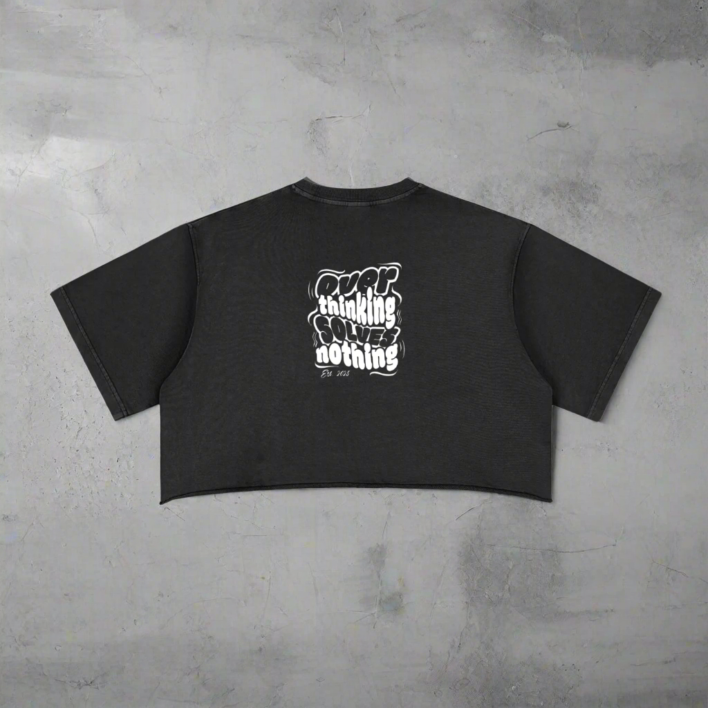 Snow Washed Raw Edge Crop Top