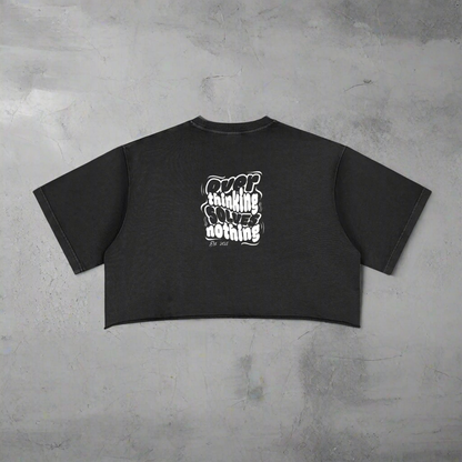 Snow Washed Raw Edge Crop Top