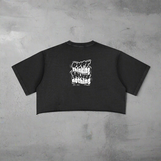 Snow Washed Raw Edge Crop Top