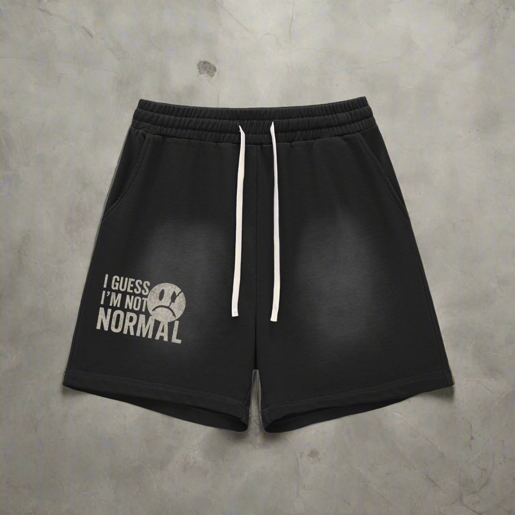 Sun Fade Raw Edge Cotton Shorts