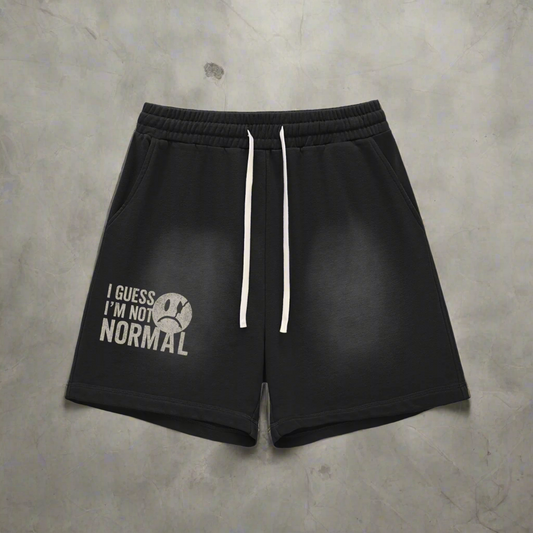 Sun Fade Raw Edge Cotton Shorts